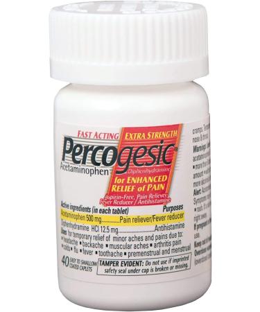 Percogesic Caps X-Strength 40 - Fast-Acting Pain Relief Formula - Buy Online on GoSupps.com