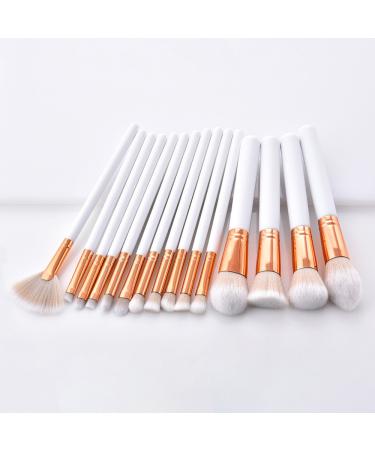 15Pcs Foundation Eyeliner Tool & Glitter Makeup Brush Set - White | Professional Eyeshadow & Lip Powder Brushes for Flawless Application - International Shipping Available - Buy Online on GoSupps.com
