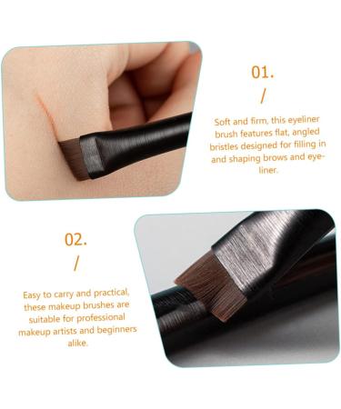 DRESSOOS 3 Sets Eyeliner Brush Makeup Brush Ear Eyebrow Brush Angled Brow Brush Black Wood - Buy Online on GoSupps.com
