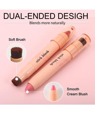 Erinde Cream Blush Stick - Matte & Dewy Finish for Cheeks | Long-Wearing & Lightweight Multi-Stick | Easy-to-Use On-the-Go | With Brush - 02 - Buy Online on GoSupps.com