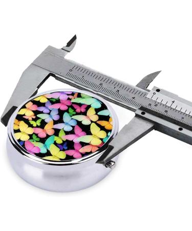 Butterflies Printed Mini Round Pill Box | 3 Compartment Medicine Organizer | Travel Pill Case for Home & Office - Buy Online on GoSupps.com