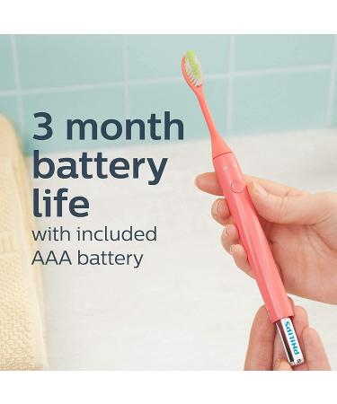 Philips Sonicare One Electric Toothbrush - Battery Powered Sleek Travel Case & 2 Brush Heads - Miami Coral HY100-01 | International Shipping Available - Buy Online on GoSupps.com