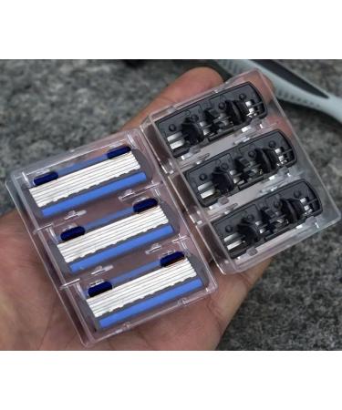 Generic Men's Safety Razor Set - 6-Layer Stainless Steel Blades & Interchangeable Heads - Ultimate Shaving Tool (1 Handle & 12 Blades) - International Shipping Available - Buy Online on GoSupps.com