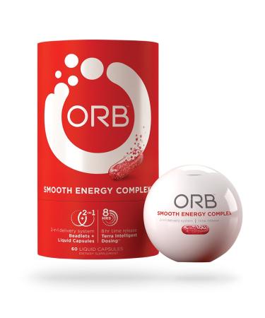ORB Smooth Energy Complex Energy Formula + MCT Oil for Easier Absorption | Provides Sustained Smooth Energy Supports an Alert Mental State Time-Released Beadlets for Consistent Energy 60 Count 60 count (Pack of 1)