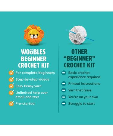 Woobles Beginners Crochet Kit: Easy Peasy Yarn, Step-by-Step Tutorials - Sebastian The Lion Orange - Buy Online on GoSupps.com