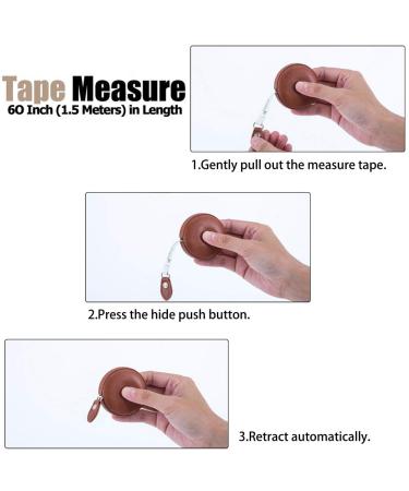 Sewing Tape Measure 60 Inch Dual Sided Retractable Ruler - 1 Pack Brown - Buy Online on GoSupps.com