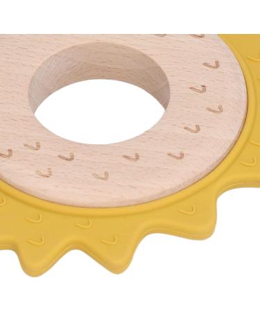 RvSky Baby Chewing Ring - Wooden & Silicone Teething Ring for Newborns (Dog Shape) | Safe Soothing Relief for Teething Babies - Buy Online on GoSupps.com