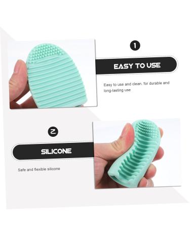 Premium Silicone Makeup Brush Cleaner - Effective Cosmetic Cleaning Tool Egg Design Pad 7.5x5.0x2.5CM Green - Ideal for All Makeup Brushes - Buy Online on GoSupps.com