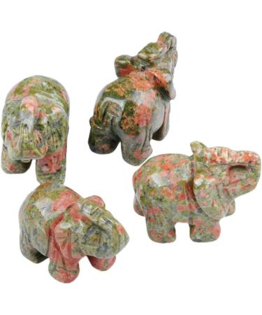 Nupuyai Green Unakite Elephant Figure | Gemstone Crystal Lucky Charm | Reiki Feng Shui Healing Decoration - Buy Online on GoSupps.com