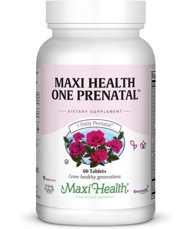Maxi Health Prenatal Vitamins for Women One Daily Prenatal Vitamins with Iron Folate Choline Vitamin D3 and Essential Nutrients High Absorption prenatals Supplement 60 Day Supply 60 Count (Pack of 1)