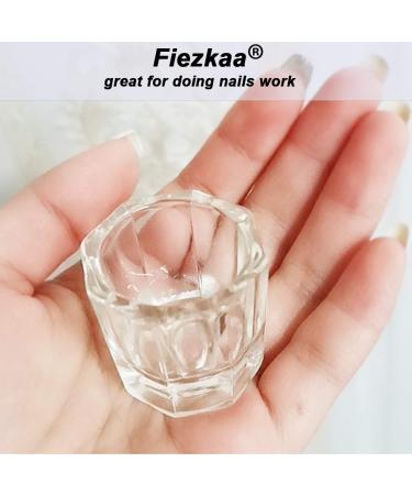 Fiezkaa 2pcs Clear Glass Dappen Dish Set for Acrylic Nails - Nail Monomer Liquid Bowl & Powder Holder - Acrylic Jar for Nail Art Manicure - Buy Online on GoSupps.com