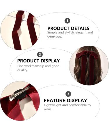 minkissy Bridal Velvet Barrette Hair Pin Hair Barrettes Hair Clip Ribbon Hair Bow Clip Girl Hair Bows Hair Bowknot Barrette Bow Barrette Hair Bowknot Clip Hair Bowknot with Tassel Long - Buy Online on GoSupps.com