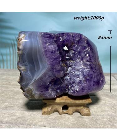 Amethyst Rough Stone Natural Amethyst Agate Raw Quartz Purple Crystal Cluster Stones Specimen Home Decoration Crafts Gift+Stand Full of Texture - Buy Online on GoSupps.com