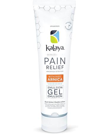 Kalaya Extra Strength Pain Relief Emulsion Gel with Arnica 100 g Fast Acting Long Lasting Reduces Inflammation Vanishing Scent Made in Canada medically formulated for Arthritis Joints Muscle Back Neck Shoulder Hand and Knee Pain - Buy Online on GoSupps.com