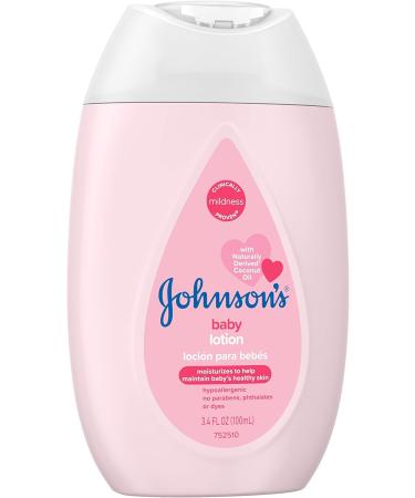 Johnson's Hypoallergenic Baby Lotion with Coconut Oil - Paraben & Dye-Free - Moisturizing Care for Delicate Skin - 3.4 Fl. Oz (Pack of 3 - Buy Online on GoSupps.com