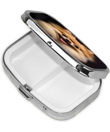 Happy Short-Haired Pomeranian Pill Case | Cute 2 Compartment Travel Organizer & Gift Box for Small Medications - Buy Online on GoSupps.com