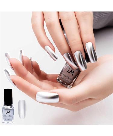 Metallic Nail Polish - Quick Dry Mirror Finish | 4 Colors: Light Pink Dark Pink Silver Rose Gold | Long Lasting 6ML Nail Varnish - No UV Required - Buy Online on GoSupps.com
