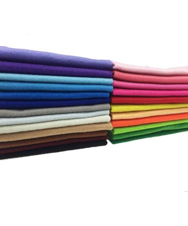 Flic-Flac 1.4mm Soft Felt Fabric Sheet Assorted Color Pack - 24pcs DIY Craft Sewing Squares Nonwoven Patchwork (20*30cm) - Buy Online on GoSupps.com