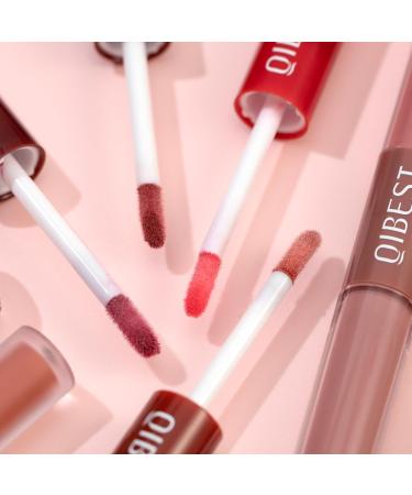Rechoo 2in1 Lipstick Set - 6Pcs Double Brush Matt & Glossy Lip Gloss | Waterproof Long-Lasting Lip Tint in Pink & Dark Red | Perfect for Makeup (Set B) - Buy Online on GoSupps.com