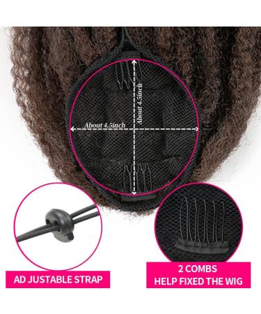18inch Afro Kinky Curly Ponytail Clip in Wavy Ponytail Extension Marley Hair Piece Drawstring Puff Bun 18 inches 1B/30# - Buy Online on GoSupps.com