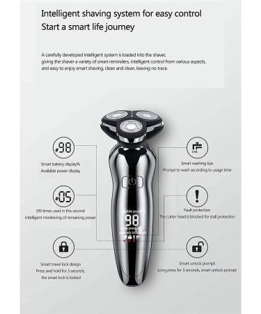 Buy Electric Razor for Men - Waterproof Rotary Facial Shaver Portable & Cordless with Nose Hair Trimmer & Cleansing Brush - Buy Online on GoSupps.com