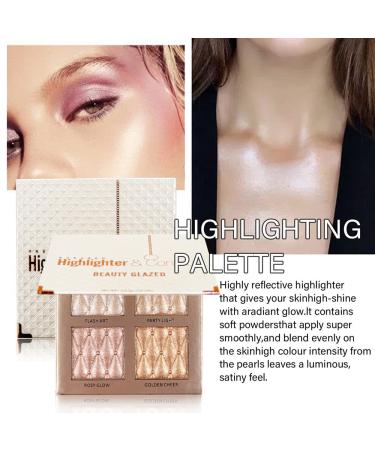4-Color Highlighter Makeup Palette | Shimmer Bronze Contour & Illumination Eyeshadow Set - Perfect for All Skin Tones - Buy Online on GoSupps.com