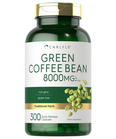 Carlyle Green Coffee Bean Extract | 8000 mg | 300 Capsules | Non-GMO and Gluten Free Formula | Traditional Herb Supplement