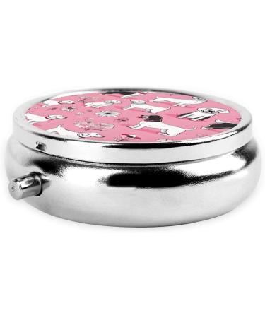 French Bulldog & Flower Round Pill Box 3 Compartment Mini Portable Travel Medicine Organizer - Buy Online on GoSupps.com