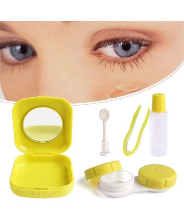 Cute Pocket Mini Contact Lens Case Travel Kit - Easy Carry Mirror Holder in Yellow | Bangood - Buy Online on GoSupps.com