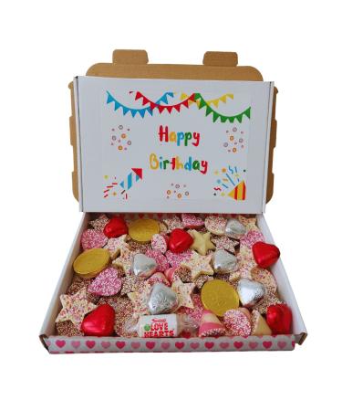 Happy Birthday Pick N Mix Sweet Letterbox Birthday Gift box Hamper more than 8 Different Classic Retro Sweets chocolate mix for kids Adult 400g