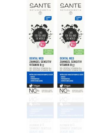 SANTE Toothpaste Vitamin B12 - Vegan Fluoride-Free Organic Toothpaste (2 x 75ml) | Minty-Sweet Natural Cosmetics - Buy Online on GoSupps.com