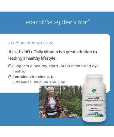 Earth's Splendor Adults 50+ Daily Vitamin - 120 Day Supply for Overall Wellness Support | Essential Daily Nutrients for Optimal Health - Buy Online on GoSupps.com