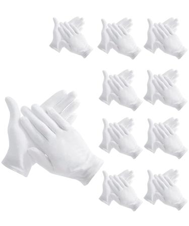 10 pairs of cotton gloves women and men moisturizing gloves white gloves comfortable and breathable for skin care examine jewelry daily work