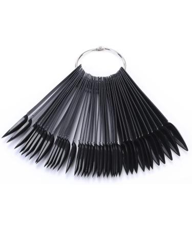 100 ps Nail Swatch Sticks with Number Stickers Nail Color Display Stiletto Tips Fan-shaped Nail Polish Practice Sticks Nail Art Display Nail Color Wheel Nail Sample Sticks (Black) - Buy Online on GoSupps.com