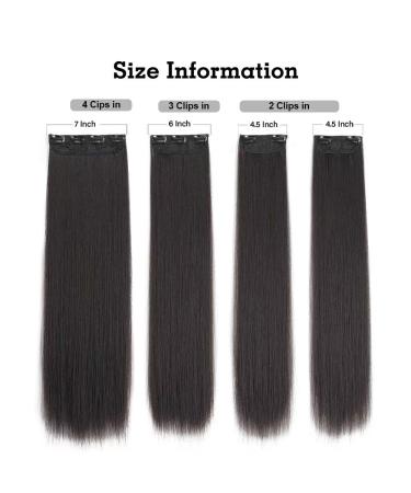 YDDM 24-Inch Clip-In Hair Extensions - Natural Black Synthetic Full Volume Hair - Affordable Easy-to-Use for Women - Buy Online on GoSupps.com