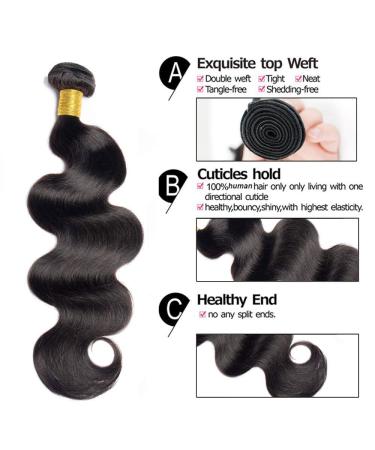 20 Inch 10A Brazilian Body Wave Human Hair Bundle - Natural Color Double Weft for Black Women - Buy Online on GoSupps.com