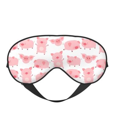 Kawaii Pigs Sleep Mask Adjustable Double -Sided Eye Mask Soft Sleeping Eye Covers for Sleeping Perfect Shading Reduce Eye Edema