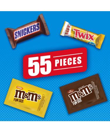 M&M'S, TWIX, SNICKERS Fun Size Variety Pack - 30.98 oz | 55 ct Bulk Candy Bag - Buy Online on GoSupps.com