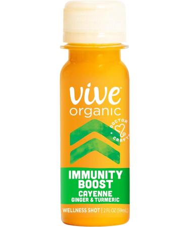 Vive Organic Immune Support Shot - Cold-Pressed Ginger Turmeric & Cayenne - Gluten-Free Vegan - 2 Fl Oz (Pack of 12) - Buy Online on GoSupps.com