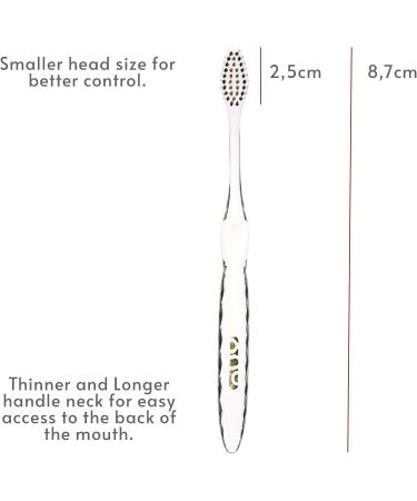 Nano-B Silver Toothbrush - Soft Antibacterial Bristles for Adults & Children - Ideal for Sensitive Teeth & Gums - Includes Storage Box - Elegant Crystal Design - Buy Online on GoSupps.com