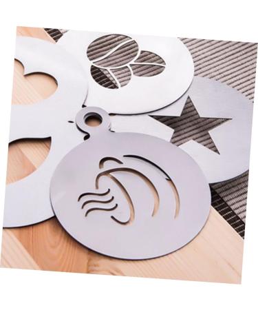 Angoily 2pcs Coffee Latte Mold Coffee Accessories Coffee Art Stencils Spray Stainless Steel Baking Tools - Buy Online on GoSupps.com