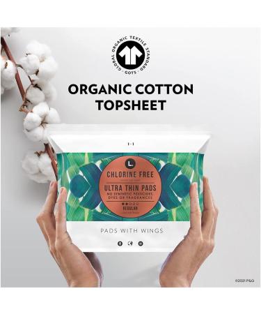 Organic Cotton Ultra Thin Pads Regular Absorbency | Chlorine-Free, Pesticide-Free, Fragrance-Free, Dye-Free | 84 Count - Buy Online on GoSupps.com