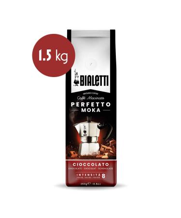 Bialetti Perfetto Moka Cioccolato - Ground Coffee with Chocolate Aroma Medium Roast 250g x 6 | Aromatic 1.5kg Pack for Coffee Lovers - International Shipping Available - Buy Online on GoSupps.com
