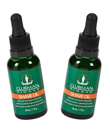 Clubman Pinaud Shave Oil Moisturizes and Improves Razor Glide 1 oz 2-Pack