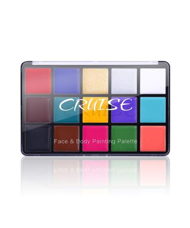 UCANBE Face Body Paint Oil Professional 15 Colors FX Makeup Palette- Non Toxic Hypoallergenic Safe Facepaint for Halloween Cosplay Costumes Parties and Festivals Classic