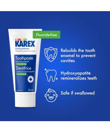 Kinder Karex Hydroxyapatite Kids Toddler Toothpaste 50 ml Fluoride Free Safe If Accidentally Swallowed - 3 x 50 ml 50 ml (Pack of 3) - Buy Online on GoSupps.com