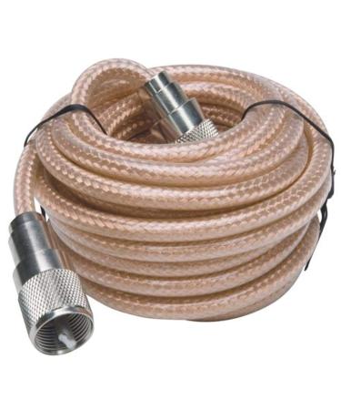 RoadPro RP-8X18CL 18' Clear CB Antenna Mini-8 Coax Cable with PL-259 Connector