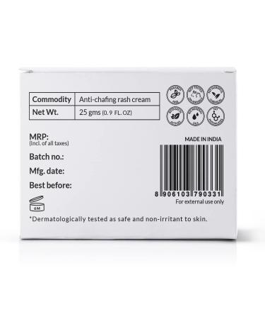 Sirona Natural Anti Chafing Rash Cream - 25gm (Pack of 3) | Skin Healing Formula with 5 Magical Herbs | Soothes and Prevents Rashes from Sanitary Pads, Heavy Thighs, Sports, and Running - Buy Online on GoSupps.com