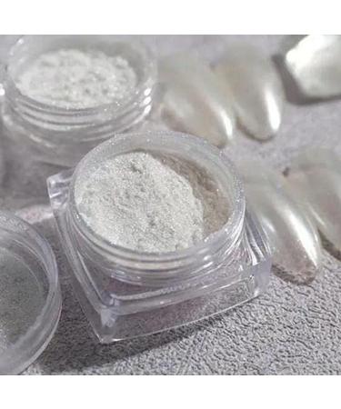 White Pearl Chrome Nail Powder - Mirror Effect Aurora Magic Pigment for DIY Nail Art - Holographic Symphony Glitter Dust - 1 Pack - Buy Online on GoSupps.com