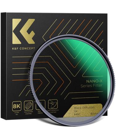 K&F Concept 49mm Black Diffusion 1/4 Filter Mist Cinematic Effect Filter with 28 Multi-Layer Coatings Waterproof/Scratch Resistant for Video/Vlog/Portrait Photography 49mm Screw in